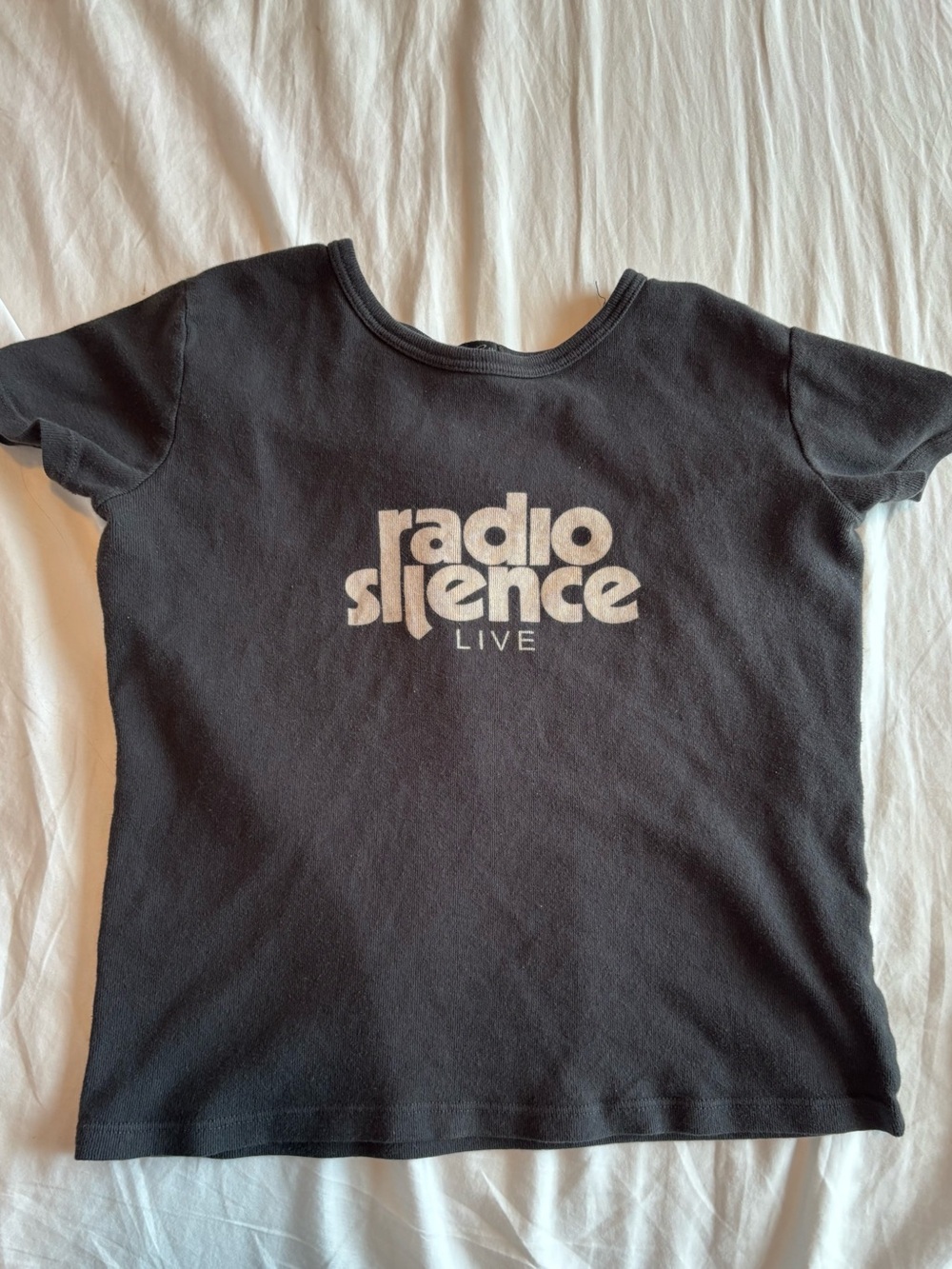 Brandy Melville Radio Silence Live Black Graphic Baby Tee